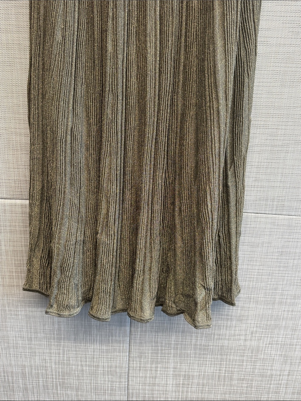 Zimmermann Wanderlust Metallic Maxi Dress, Metallic Olive Ribbed Knit Maxi Dress - Picture 6 of 11